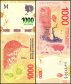 Red Ovenbird: Rufous Hornero, Argentina 1,000 Pesos Banknote, 2017 ND, P-366a.4, UNC, Folder-Card w/ COA