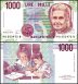Italy 1,000 Lire Banknote, 1990, P-114c, UNC