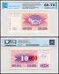 Bosnia & Herzegovina 10,000 Dinara on 10 Dinara Banknote, 1993, P-53d, UNC, Stamp Travnik, TAP 60-70 Authenticated