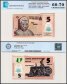 Nigeria 5 Naira Banknote, 2020, P-38k, UNC, Polymer, Miscut Error, TAP 60-70 Authenticated