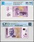 Serbia 50 Dinara Banknote, 2005, P-40a, UNC, Radar Serial #AG6420246, TAP 60-70 Authenticated