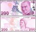 Turkey 200 Lira Banknote, L.1970 (2009 ND), P-227d.2, UNC