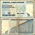 Zimbabwe 100 Billion Dollars Special Agro Cheque, 2008, P-64, Damaged