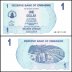 Zimbabwe 1 Dollar Bearer Cheque, 2006, P-37, UNC