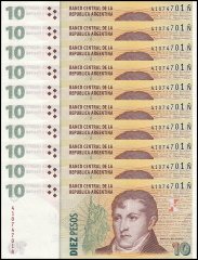 Argentina 10 Pesos Banknote, 2003 ND, P-354b, UNC