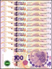 Argentina 100 Pesos Banknote, 2012 ND, P-358b.3, UNC