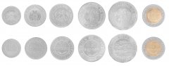 Bolivia 10-50 Centavos & 1-5 Bolivianos, 6 Pieces Coin Set, 2012-2017, KM #212-218, Mint
