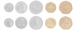 Haiti 5-50 Centimes & 1-5 Gourdes, 5 Pieces Coin Set, 1997-2013, KM #152a-156, Mint