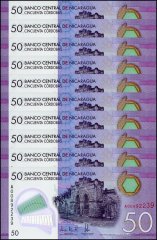 Nicaragua 50 Cordobas Banknote, 2014, P-211, UNC, Polymer