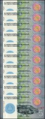 Nicaragua 5 Cordobas Banknote, 2019, P-219, UNC, Commemorative, Polymer
