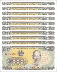 Vietnamese Currency 1,000 Vietnam Dong Banknote, 1988, P-106, UNC