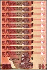 Zimbabwe 50 Dollars Banknote, 2020, P-105, UNC
