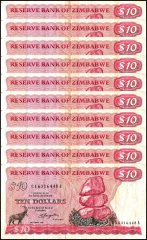 Zimbabwe 10 Dollars Banknote, 1980-1994, P-3, Used