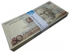 Brazil 50 Cruzeiros on 50 Cruzados Novos Banknote, 1990 ND, P-223, UNC, Overprint