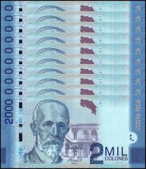 Costa Rica 2,000 Colones Banknote, 2013, P-275b, UNC
