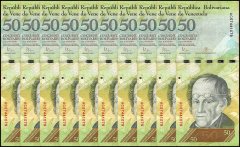 Venezuela 50 Bolivar Fuerte Banknote, 2007-2015, P-92, Used