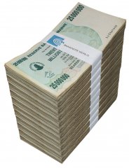 Zimbabwe 25 Million Dollars Bearer Cheque, 2008, P-56, Used