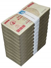 Zimbabwe 500 Million Dollars Bearer Cheque, 2008, P-60, Used