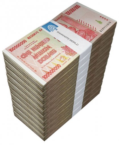 Zimbabwe 100 Million Dollars Banknote, 2008, P-80, Used